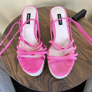 Nine West Riplee Womens Suede Slip On Espadrilles Size 7 1/2